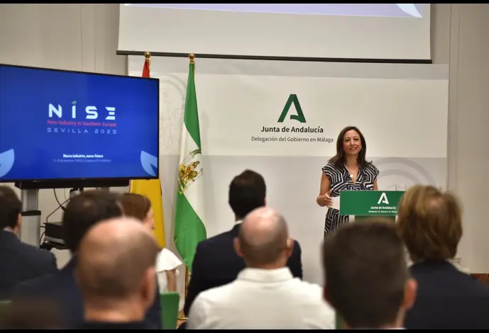 La delegada del Gobierno de Andalucía en Málaga, Patricia Navarro, ha presentado este lunes el evento de carácter internacional y profesional NISE 2025, que se celebrará en diciembre en Sevilla.