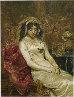 Archivo - 'Antes de la boda', Muñoz Degrain, Antonio Óleo sobre lienzo, 120 x 95 cm 1882 Madrid, Museo Nacional del Prado. Adquirido en 1884