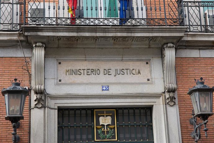 Archivo - Arxiu - Façana del Ministeri de la Presidència, Justícia i Relacions amb les Corts, a 14 de febrer del 2024, a Madrid (Espanya).