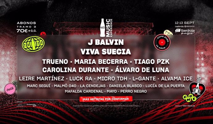J Balvin, Viva Suecia o Carolina Durante también se apuntan al Coca-Cola Music Experience 2025