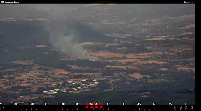 Imagen aérea del incendio en Manresa (Barcelona).