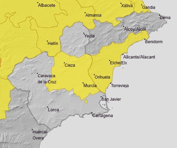 La Vega del Segura continuará este martes por la tarde en aviso amarillo por altas temperaturas