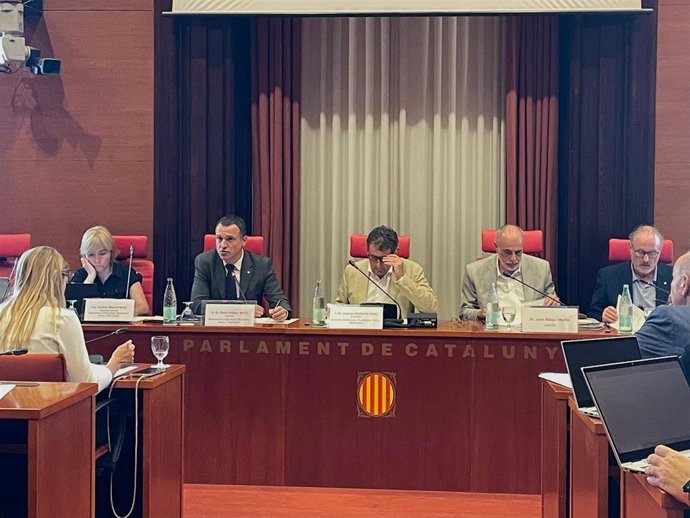 El conseller Òscar Ordeig durante la Comisión de Agricultura, Ganadería, Pesca y Alimentación en el Parlament de Catalunya