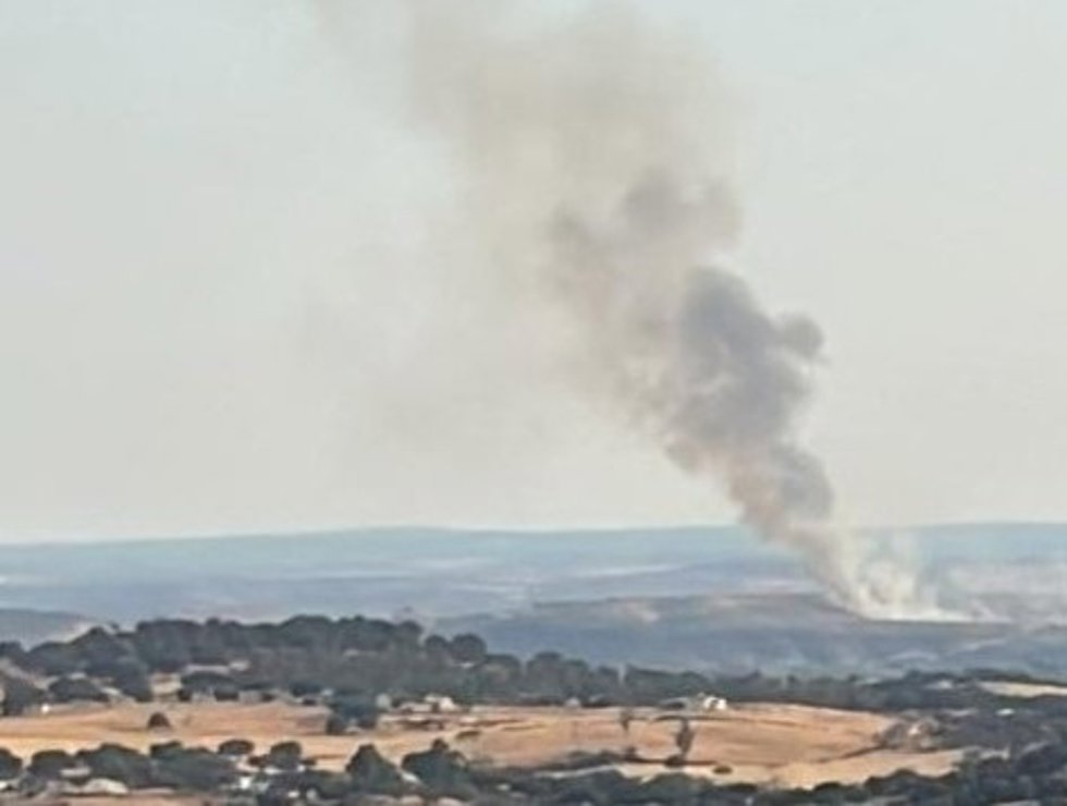 Imagen del incendio forestal declarado en Calañas.