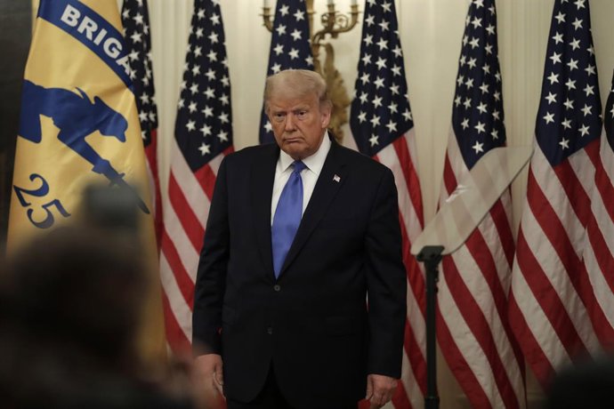 Archivo - 23 de setembro de 2020, Washington, Distrito de Columbia, EUA: O presidente dos Estados Unidos, Donald J. Trump, faz um discurso em homenagem aos veteranos da Baía dos Porcos e sobre as novas restrições a Cuba na Casa Branca, em Washington, em 2
