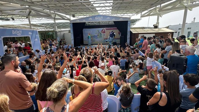 Imagen del show de Bluey en el Centro Comercial Miramar (Fuengirola)