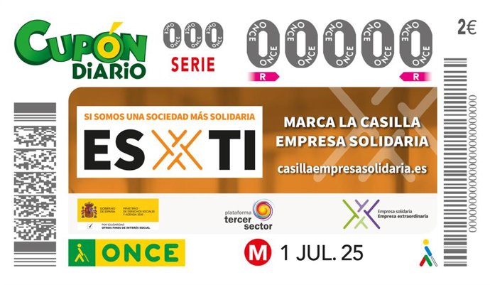 Ndp Si Somos Una Sociedad Más Solidaria Es Por Ti Dicen Los Cupones De La Once Que Animan A Marcar La Casilla Empresa Solidaria