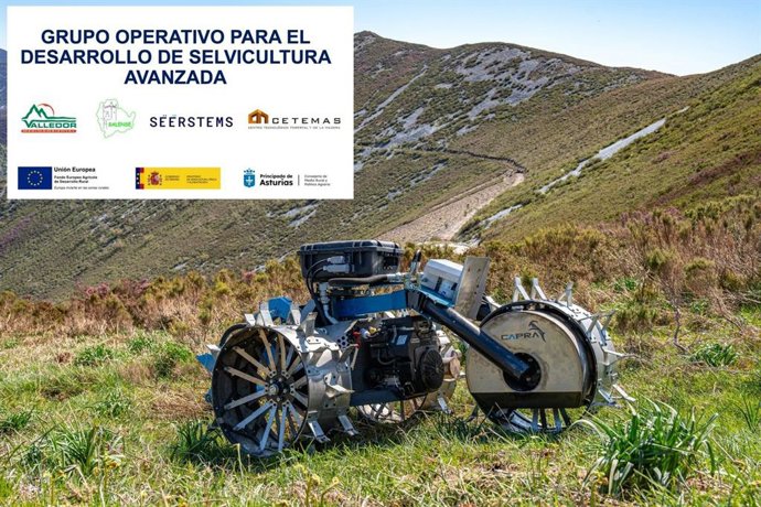 Robot Capra desbrozando vegetación en zona forestal