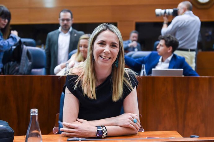 Archivo - La portavoz del PSOE en la Asamblea de Madrid, Mar Espinar, durante un pleno de la Asamblea de Madrid