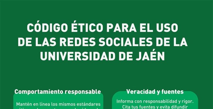 Decálogo del Código Ético para el uso de las redes sociales de la Universidad de Jaén