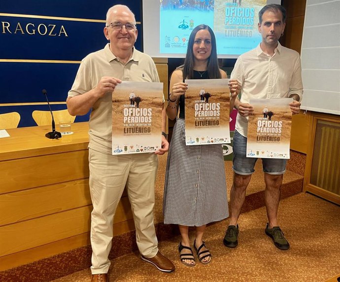 Presentación de la Feria de Oficios Perdidos Lituénigo, en la sala de prensa de la DPZ.