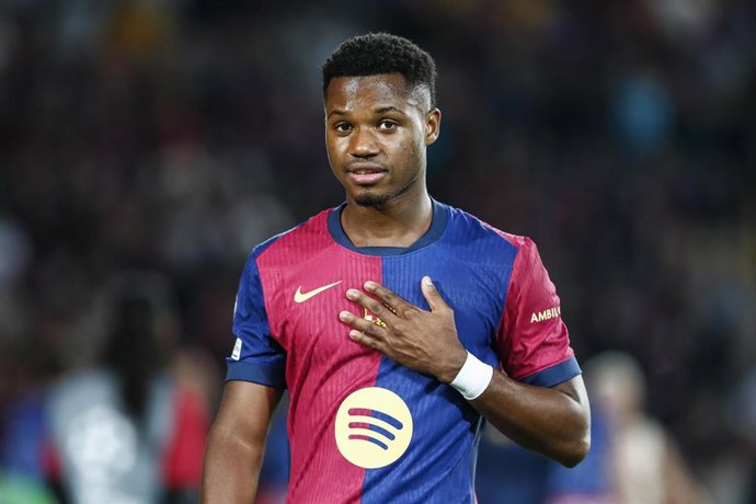 Archivo - El jugador del FC Barcelona Ansu Fati