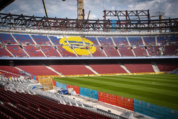 Archivo - Obras del Spotify Camp Nou en junio de 2025