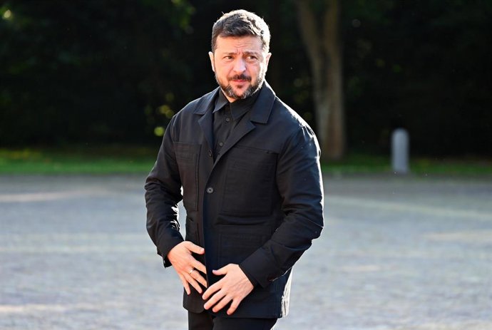 24 June 2025, Netherlands, The Hague: Ukrainian President Volodymyr Zelensky arrives at the social dinner hosted by King Willem-Alexander and Queen Maxima of The Netherlands at the Royal Palace 'Huis ten Bosch' during The North Atlantic Treaty Organizatio