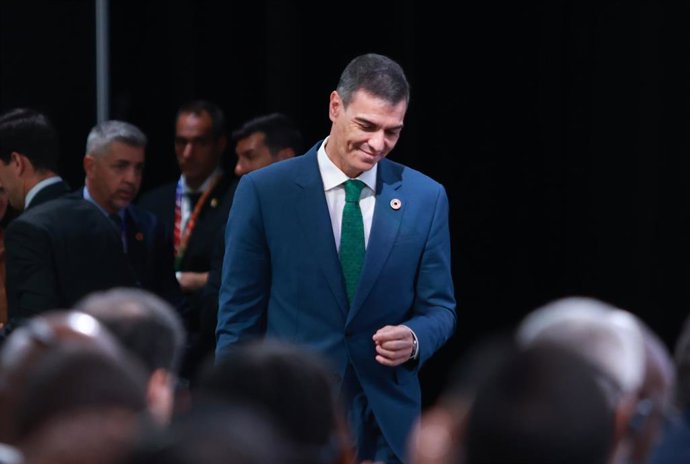 O Presidente do Governo, Pedro Sánchez, na 4ª Conferência das Nações Unidas sobre Financiamento para o Desenvolvimento, em Sevilha