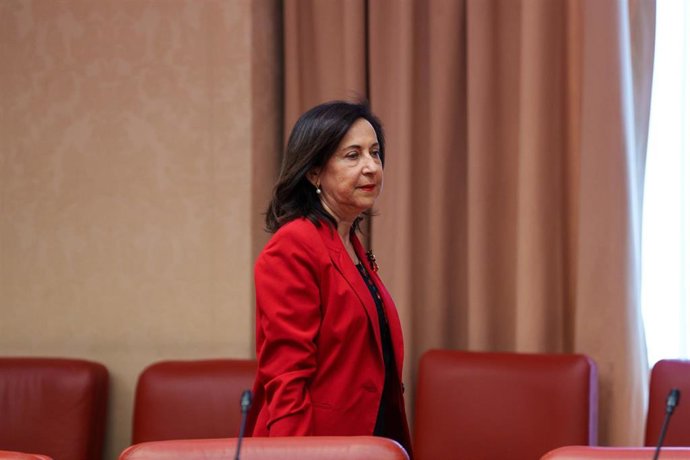La ministra de Defensa, Margarita Robles, comparece en la Comisión de Defensa, en el Congreso de los Diputados, a 30 de junio de 2025, en Madrid (España).
