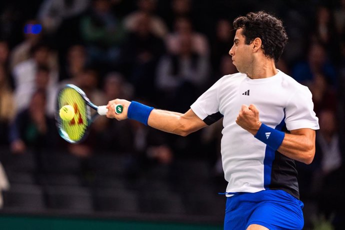 Archivo - Jaume MUNAR (ESP) durante o qualifying do Rolex Paris Masters 2024, torneio de tênis ATP Masters 1000, em 26 de outubro de 2024, na Accor Arena, em Paris, França - Foto Alexandre Martins / DPPI