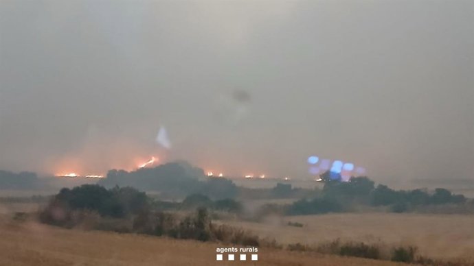 Incendio que se ha producido este martes en Torrefeta i Florejacs (Lleida)