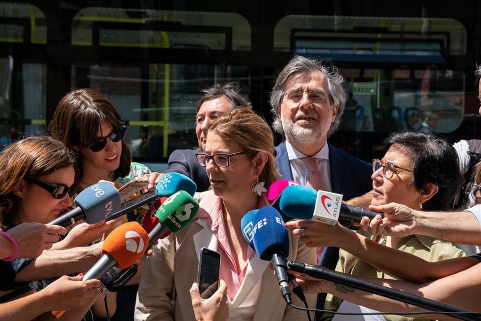 Archivo - La presidenta de la Unión Progresista de Fiscales (UPF), Inés Herreros, ofrece declaraciones a los medios a su salida de una reunión de jueces y fiscales con el Ministerio de Justicia, a 8 de mayo de 2023, en Madrid (España).
