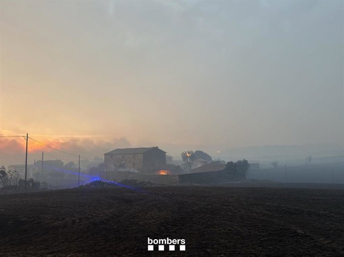 Fincas afectadas por el incendio de Torrefeta i Florejacs (Lleida)