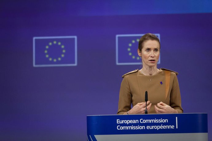 Archivo - May 28, 2025, Brussels, Brussels, Belgium: European Commissioners Kaja Kallas (L), Marta Kos (C), Jozef Sikela (R) presented the European Commission's strategic plan for the Black Sea today.  -  28/05/2025  -  Belgium / Brussels / Brussels - Sac
