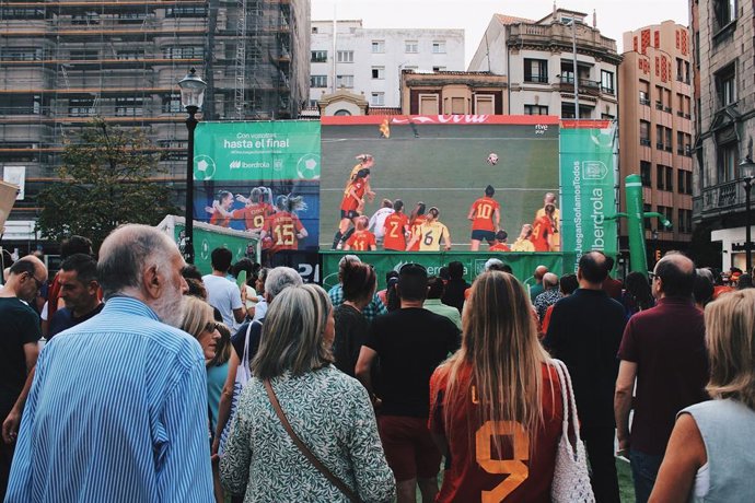 Imagen de una 'fan zone' de Iberdrola durante el Mundial Femenino de Fútbol de 2023