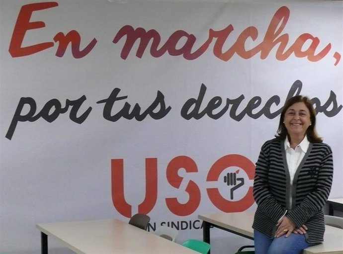 Archivo - La secretaria general de USO Cantabria, Mercedes Martínez Zubimendi