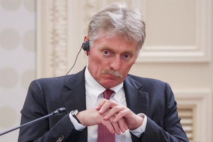 RUSSIA, ST PETERSBURG - JUNE 19, 2025: Russian Presidential Press Secretary Dmitry Peskov attends a meeting of Russia's President Vladimir Putin with executives of international news agencies held as part of the 2025 St Petersburg International Economic F