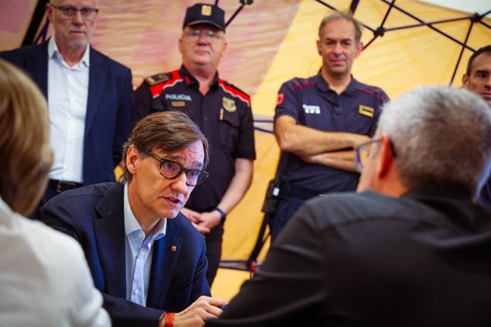 El presidente de la Generalitat, Salavdor Illa, en Guissona (Lleida)