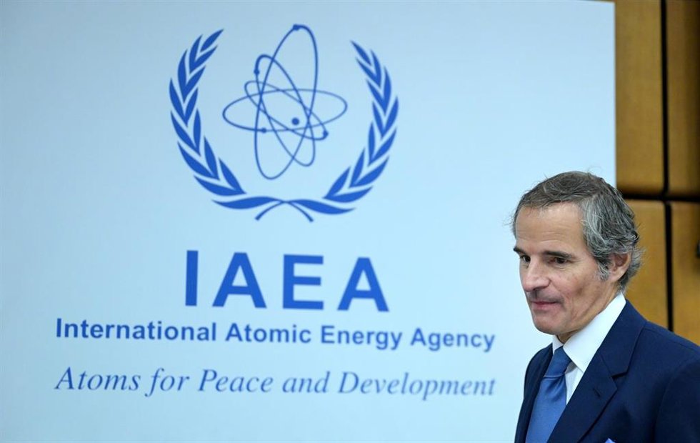 Archivo - El director general del Organismo Internacional de la Energía Atómica (OIEA), Rafael Grossi, durante una comparecencia en la capital de Austria, Viena (archivo)