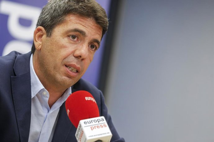 Archivo - Arxiu - El president del PP de la Comunitat Valenciana, Carlos Mazón