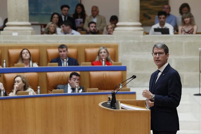El preisdente del Gobierno riojano, Gonzalo Capellán, en el Debate sobre el Estado de la Región