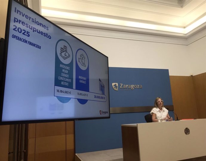 La consejera municipal de Hacienda y Fondos Europeos del Ayuntamiento de Zaragoza, Blanca Solans,