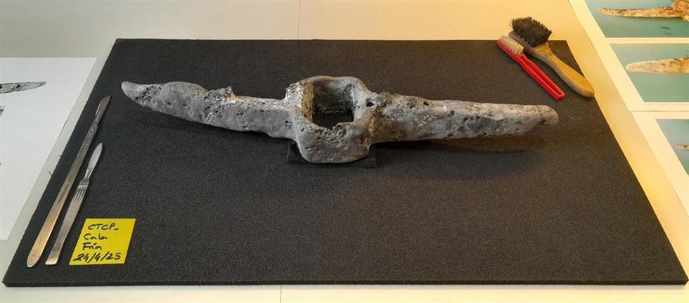 Cepo de ancla de época romana hallado en Cabo de Palos, en Cartagena (Murcia)