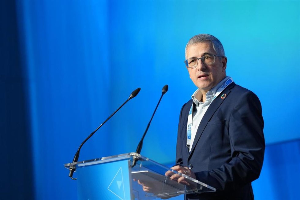 El secretario de Estado Hugo Morán-Fernández, interviene durante la apertura del Congreso Internacional Innovate4Climate (I4C). A 10 de junio de 2025, en Sevilla (Andalucía, España). 