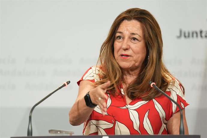 La consejera de Desarrollo Educativo, María del Carmen Castillo, este miércoles en la rueda de prensa del Consejo de Gobierno. 