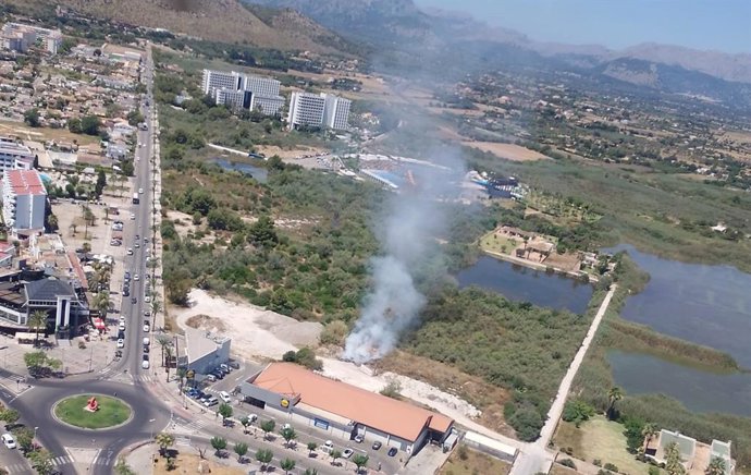 Incendio agrícola en Alcúdia, Mallorca.