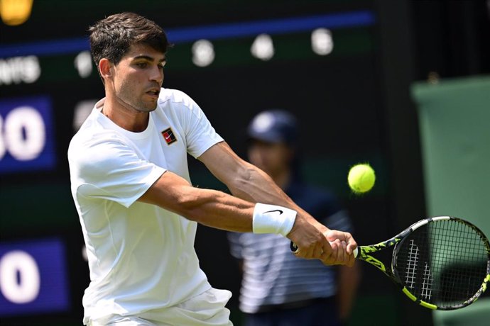 El tenista español Carlos Alcaraz en Wimbledon.