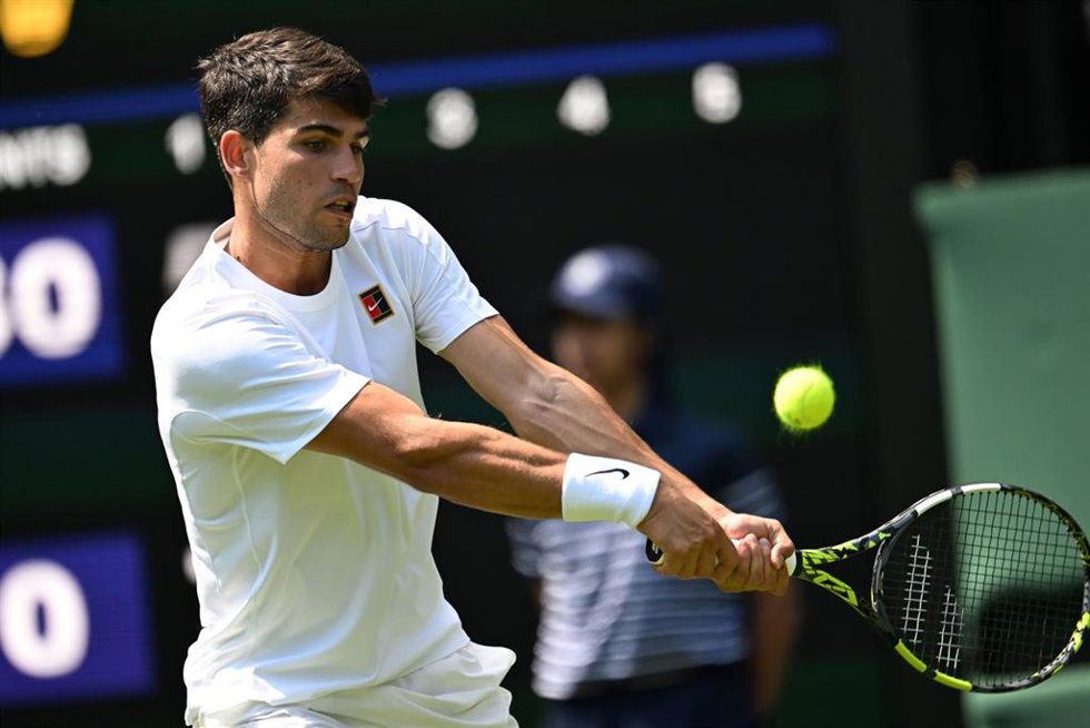 El tenista español Carlos Alcaraz en Wimbledon.