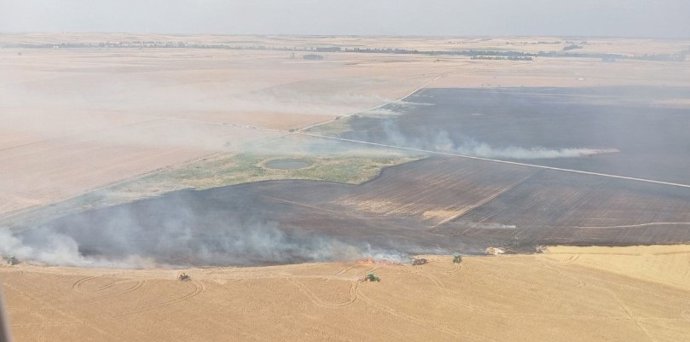 Incendio en Malpartida (Salamanca) que afectó sobre todo a superficie agrícola.