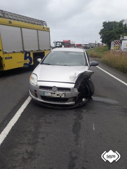 Imagen tras el accidente de tráfico.