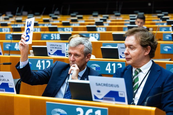 El presidente da Xunta, Alfonso Rueda, intervén ante la 167 Sesión Plenaria do Comité Europeo das Rexións durante o debate sobre financiamento para a transición cara unha enerxía limpa.