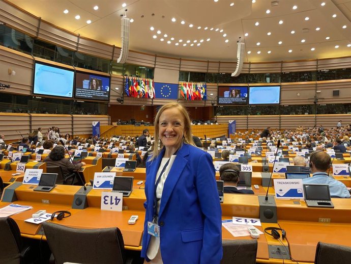 La consejera de Presidencia, Justicia, Seguridad y Simplificación Administrativa, Isabel Urrutia, en el pleno del Comité de las Regiones