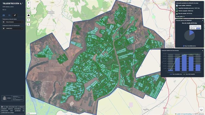 La CHG extiende a los cultivos de arroz en el bajo Guadalquivir el control por teledetección automática a través de IA.