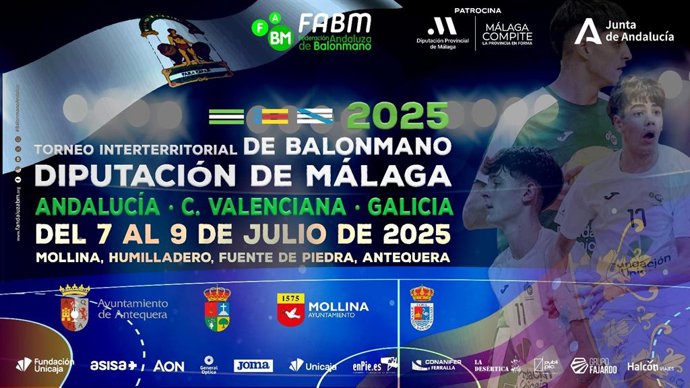 Cartel del Torneo Interterritorial de Balonmano Diputación de Málaga.