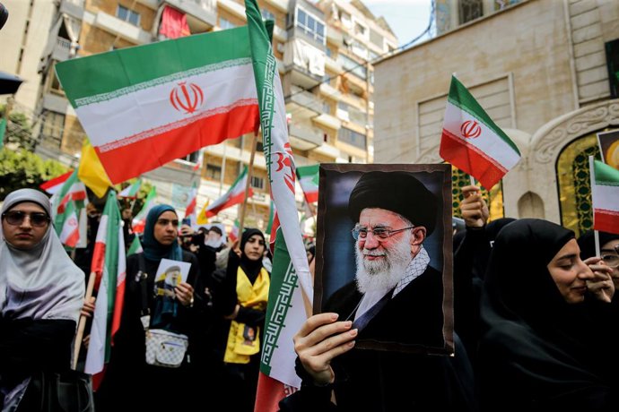 Protesta de suport a Iran a la capital de Líban, Beirut