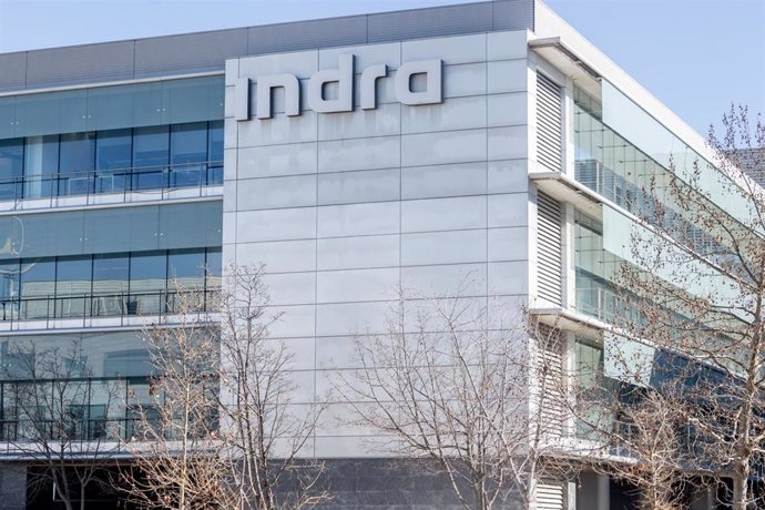 Archivo - Fachada de la sede de Indra, a 5 de febrero de 2025, en Madrid (España). 