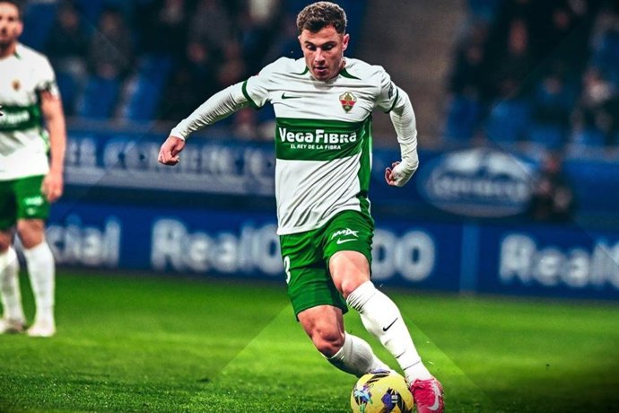 Germán Valera, durante un partido con el Elche CF.