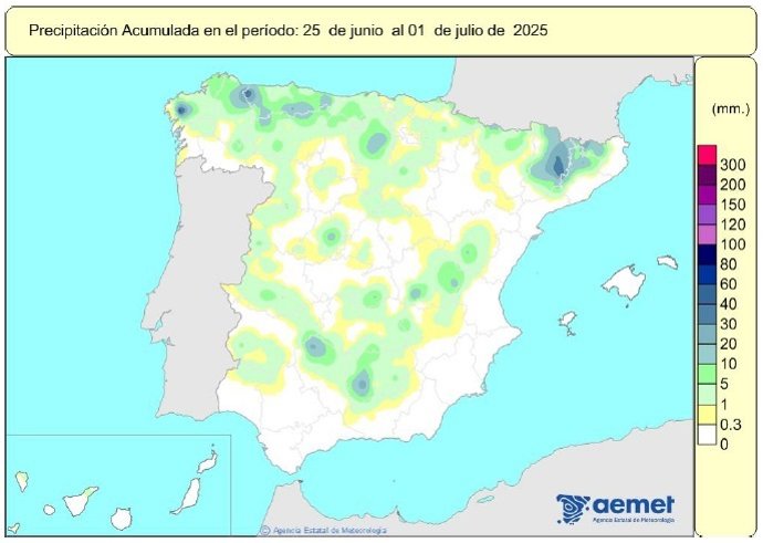Las lluvias acumuladas en este año hidrológico ascienden a 624 l/m2, un 13% más de lo habitual.