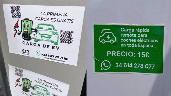 Aedive alerta sobre pegatinas falsas en los puntos de recarga: "Se usan para cargar cobros ilícitos"